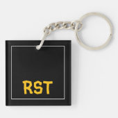 Halloween pompoen op zwart sleutelhanger (Achterkant)