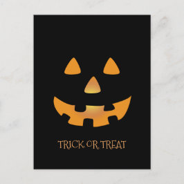 Halloween pompoen op zwarte achtergrond briefkaart