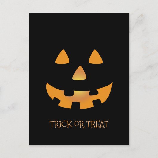 Halloween pompoen op zwarte achtergrond briefkaart (Voorkant)