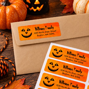 Halloween Pompoen Oranje Retouradres Etiket