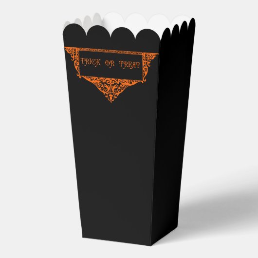 Halloween pompoen Oranje Trick or treat Bedankdoosjes (Voorkant)