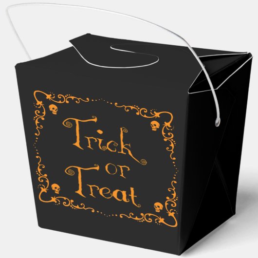 Halloween pompoen Oranje Trick or treat Bedankdoosjes (Achterkant)