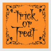 Halloween pompoen Oranje Trick or treat Raamsticker (Vel)