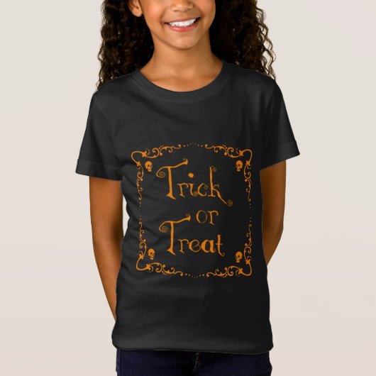 Halloween pompoen Oranje Trick or treat T-shirt (Voorkant)
