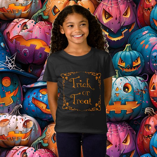 Halloween pompoen Oranje Trick or treat T-shirt
