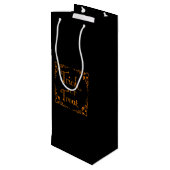 Halloween pompoen Oranje Trick or treat Wijn Cadeautas (Achterkant Gekanteld)