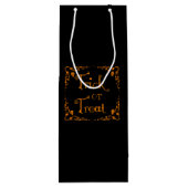 Halloween pompoen Oranje Trick or treat Wijn Cadeautas (Achterkant)