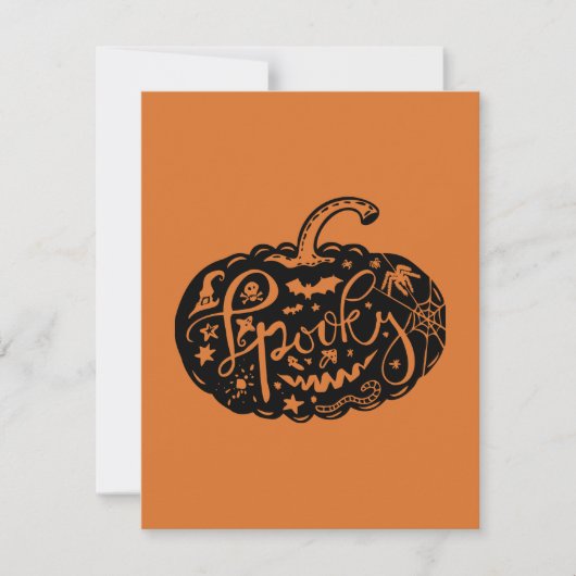 Halloween Pompoen Oranje Zwart Kaart (Voorkant)