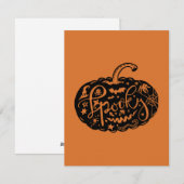 Halloween Pompoen Oranje Zwart Kaart (Voorkant / Achterkant)