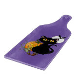 Halloween pompoen Paarse zwarte kat Snijplank (Hoek)