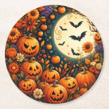 Halloween Pompoen Papier Onderzetter