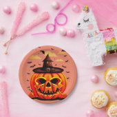 Halloween pompoen papieren bordje (Feest)