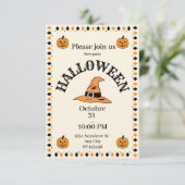 Halloween pompoen party uitnodiging (Staand voorkant)