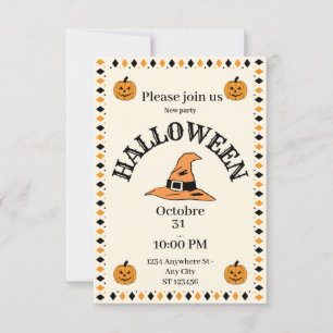Halloween pompoen party uitnodiging
