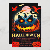 Halloween pompoen party uitnodiging (Voorkant / Achterkant)