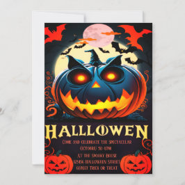 Halloween pompoen party uitnodiging