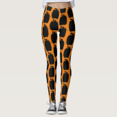 Halloween Pompoen Patch Hand Getekende Leggings (Voorkant)