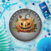 Halloween pompoen patch papieren bordje (Feest)