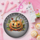 Halloween pompoen patch papieren bordje (Feest)
