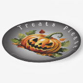 Halloween pompoen patch papieren bordje (Gekanteld)