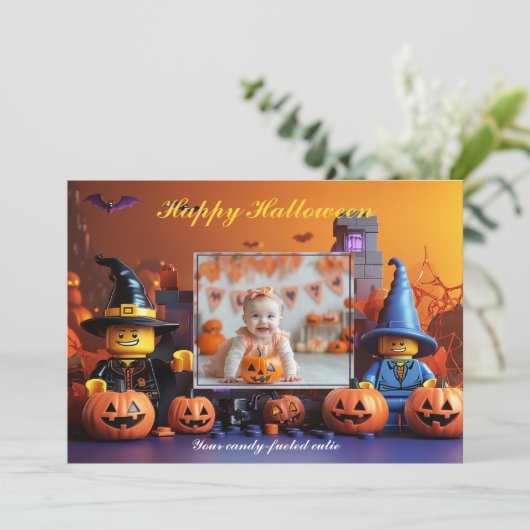 Halloween pompoen Patch Trick-or-Behandelaars Kaart (Staand voorkant)