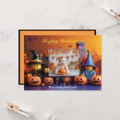 Halloween pompoen Patch Trick-or-Behandelaars Kaart (Voorkant / Achterkant in situ)