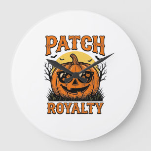 Halloween Pompoen Patch Vintage Jack O Lantern T-S Grote Klok