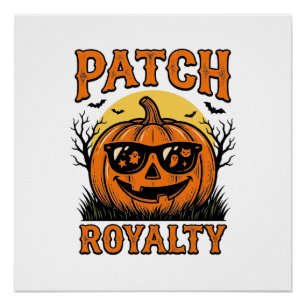 Halloween Pompoen Patch Vintage Jack O Lantern T-S Perfect Poster