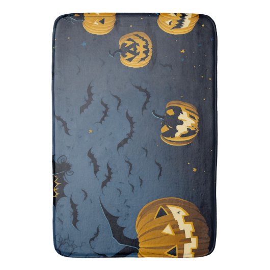 Halloween pompoen patroon badmat (Voorkant Verticaal)