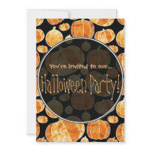 Halloween pompoen patroon dubbelzijdige uitnodigin