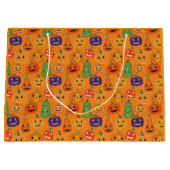 Halloween Pompoen Patroon Groot Cadeauzakje (Voorkant)