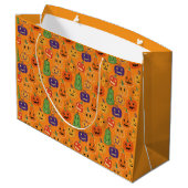 Halloween Pompoen Patroon Groot Cadeauzakje (Achterkant Gekanteld)