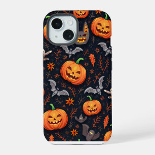 Halloween Pompoen Patroon Hoesje iPhone 15 Case