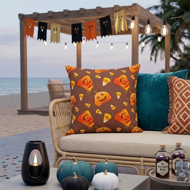 Halloween Pompoen Patroon Kussen (Creator heeft geüpload)