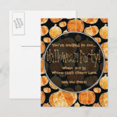 Halloween Pompoen Patroon Party Uitnodiging (Voorkant / Achterkant)