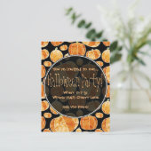 Halloween Pompoen Patroon Party Uitnodiging (Staand voorkant)