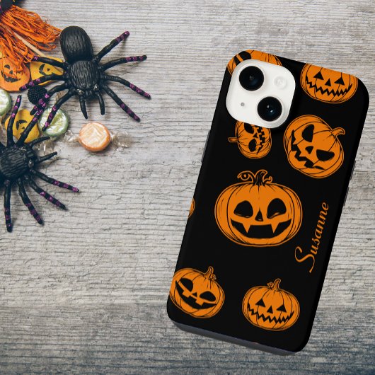 Halloween Pompoen Patroon Telefoon 14 Hoesje iPhone Hoesje