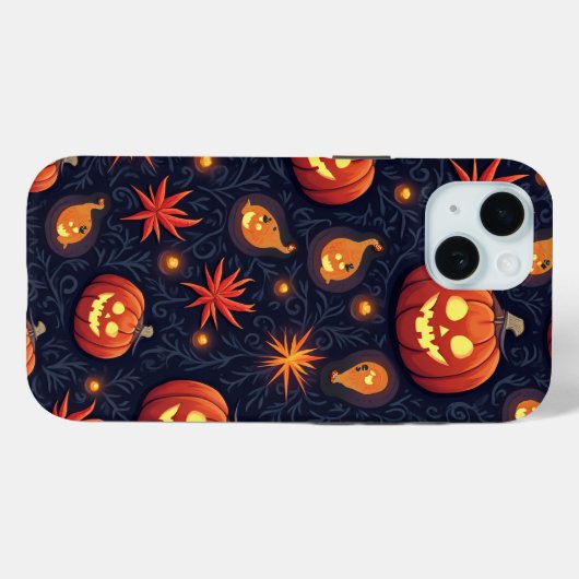 Halloween Pompoen Patroon Telefoon Case (Achterkant (horizontaal))