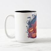 Halloween pompoen patroon tweekleurige koffiemok (Links)