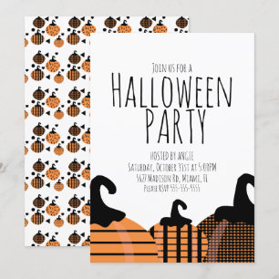 Halloween Pompoen Patroon Verjaardagsfeest Eveneme Kaart