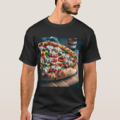 Halloween pompoen pizza t-shirt (Voorkant)