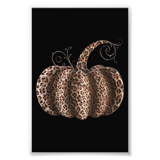 Halloween Pompoen Plaid Leopard Fall Thanksgiving Foto Afdruk (Voorkant)