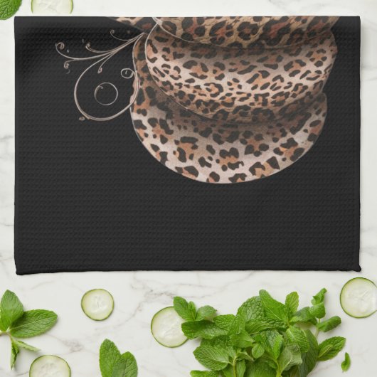 Halloween Pompoen Plaid Leopard Fall Thanksgiving Theedoek (Gevouwen)