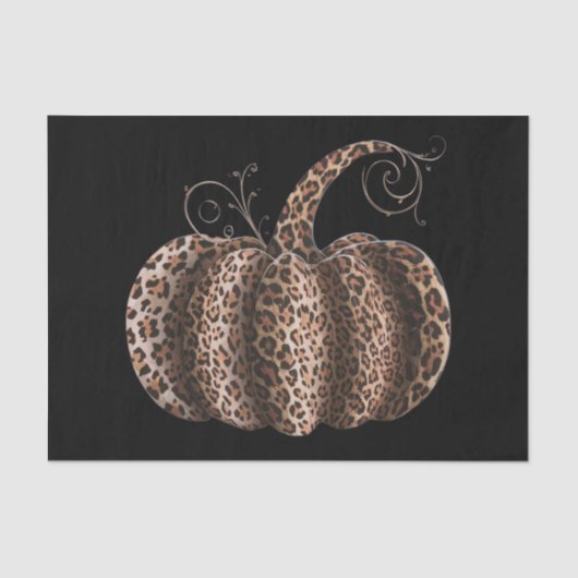 Halloween Pompoen Plaid Leopard Fall Thanksgiving Tissuepapier (Voorkant)