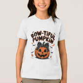 Halloween pompoen plezier Tri-Blend shirt (Voorkant)