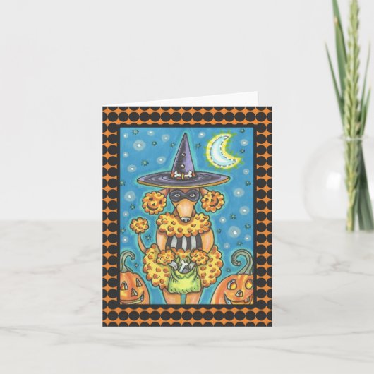 HALLOWEEN POMPOEN POODLE NOTITIEKAART Blank (Voorkant)