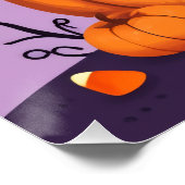Halloween pompoen Poster - Schattige & Fun (Hoek)