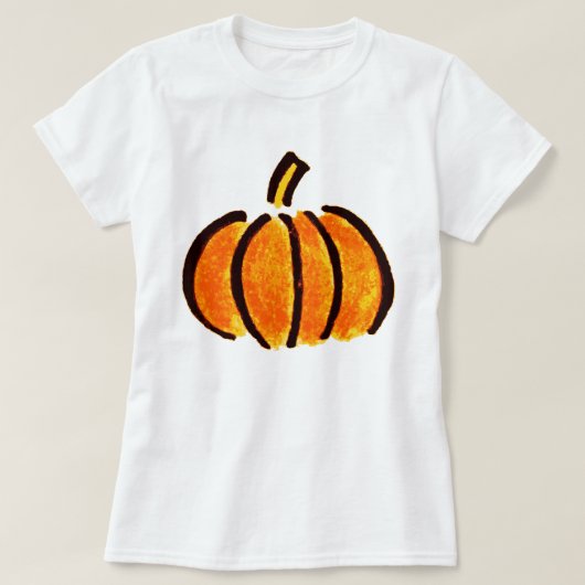 Halloween pompoen potlood tekening, pompoenen t-shirt (Design voorkant)