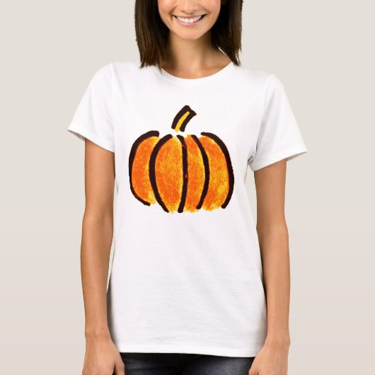 Halloween pompoen potlood tekening, pompoenen t-shirt (Voorkant)