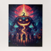 Halloween pompoen puzzel legpuzzel (Verticaal)
